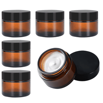 Nikcorp Kozmetičke staklenke Tolenre, 6 komada, 30 ml, jantarno staklo, smeđe, za kreme, balzame, masti, eterična ulja, putovanja, zaštita od UV zračenja, BPA free, višekratne, 5.2x3.8 cm