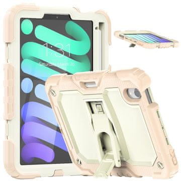 Nikcorp Futrola za iPad Mini 6 8,3" ružičasta, troslojna zaštita s PC i TPU, postolje 360°, držač za olovku, ergonomska ručka, podesivi remen za rame, idealna za djecu i putovanja
