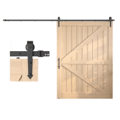 Nikcorp SANKEYTEW Klizni Sustav Vrata Barn Door Loft, Crna Šina 335 cm, Ugljični Čelik, Maks. Opterećenje 120 kg, Tihe Najlonske Rolice, Set za Montažu, Idealan za Dnevne Sobe i Spavaće Sobe