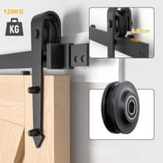 Nikcorp SANKEYTEW Klizni Sustav Vrata Barn Door Loft, Crna Šina 335 cm, Ugljični Čelik, Maks. Opterećenje 120 kg, Tihe Najlonske Rolice, Set za Montažu, Idealan za Dnevne Sobe i Spavaće Sobe