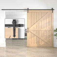 Nikcorp SANKEYTEW Klizni Sustav Vrata Barn Door Loft, Crna Šina 335 cm, Ugljični Čelik, Maks. Opterećenje 120 kg, Tihe Najlonske Rolice, Set za Montažu, Idealan za Dnevne Sobe i Spavaće Sobe