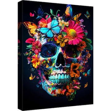 Nikcorp Slika na platnu Apstraktna Lubanja 40x60 cm, Drveni Okvir, HD Ispis, Moderna Zidna Dekoracija za Dnevni Boravak, Spavaću Sobu, Ured, Tattoo Studio, Loft, Industrijski Stil