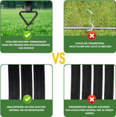Nikcorp Set 4 crnih sidara za trampolin, univerzalni proizvod, 40 cm, kaljeni metal s antikorozivnim premazom, uključeni remeni i adapter za bušilicu, za trampolin, šatore, ljuljačke, vrtne kućice