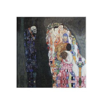 Nikcorp Slika Gustav Klimt Život i smrt reprodukcija na platnu 40x40 cm, galerijski okvir 3 cm, zidna dekoracija, umjetnost, poklon