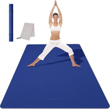 Nikcorp Podloga za vježbanje XXL 183x122 cm TPE, protuklizna, izdržljiva, dvoslojna, s ručnikom i torbom za nošenje, za jogu, pilates, istezanje, amortizacija zglobova, 8 mm debljine