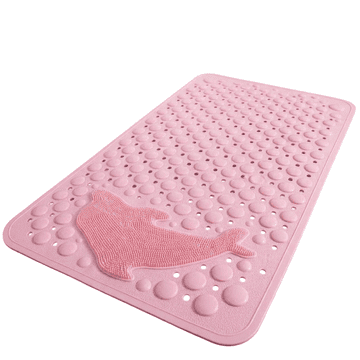 Nikcorp Podloga za kadu protuklizna masažna ružičasta 75x44 cm TPE materijal s jakim usisnim čašicama i drenažnim otvorima, periva u perilici, za tuš, kadu, spa, saune, sigurnost i opuštanje