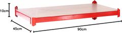 Nikcorp Dodatna polica G-Rack 90x45 cm crvena, čelična konstrukcija, MDF ploča, nosivost 265 kg, montaža bez vijaka, sistem na utiskivanje, kompatibilna sa G-Rack regalima, za garažu i radionicu