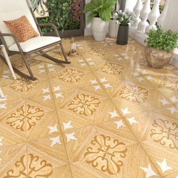 Nikcorp Samoljepljive PVC podne pločice, 12 komada, 30x30 cm, žute – vodootporne, otporne na habanje, za dnevni boravak, kuhinju, kupaonicu, brza montaža, visoka izdržljivost, lako održavanje, ukupna