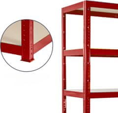 Nikcorp Dodatna polica G-Rack 90x45 cm crvena, čelična konstrukcija, MDF ploča, nosivost 265 kg, montaža bez vijaka, sistem na utiskivanje, kompatibilna sa G-Rack regalima, za garažu i radionicu