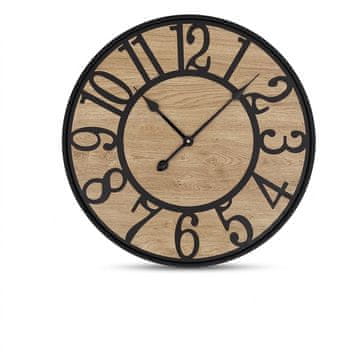 Nikcorp Tihi zidni sat Retro Metalni Dekorativni Crni 34 cm Moderan dizajn, ultra-tihi mehanizam glatkog kretanja kazaljki, izdržljivi metalni okvir, arapski brojevi, idealan za dnevni boravak, ured, kuhinju