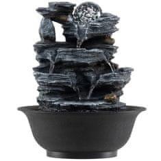 Costway Unutarnji fontana Zen Cascade 21,5x26 cm crna s šarenim LED svjetlom i tihom pumpom