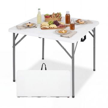 Costway Kvadratni sklopivi stol 86 cm, bijeli