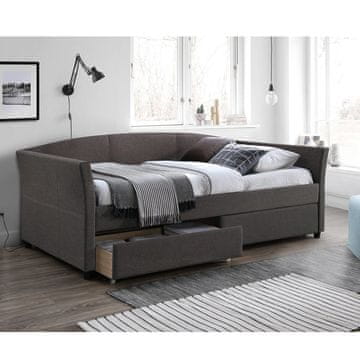 Homestar Krevet GENESIS 90x200 cm smeđe-sivi s madracem HARMONY UNO
