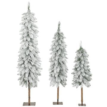 Homestar Set umjetnih božićnih drvca 3 veličine 35x90 cm, 40x120 cm, 48x150 cm, zelena, bijela