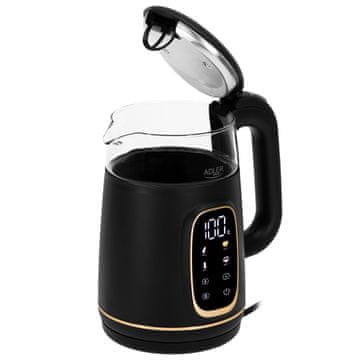 Adler Adler D 1305 BG električno kuhalo, 1.7 L, 2200W, crno/prozirno/zlatno