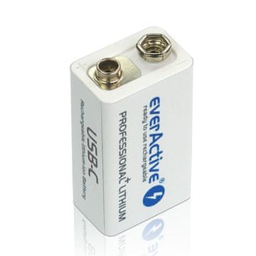 slomart everActive Punjiva baterija 9V Li-ion 550 mAh s USB Type C