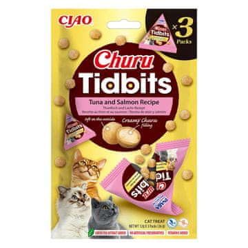 Inaba IBN INABA Churu Tidbits, Tuna sa lososom - poslastica za mačke, 3x12g