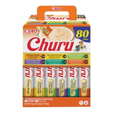 Inaba INABA Churu Chicken mix - poslastice za mačke - 80x14g