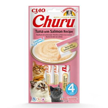 Inaba INABA Churu Tuna s lososom - Poslastica za mačke - 4x14 g