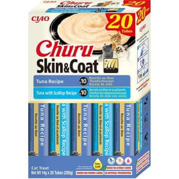 Inaba INABA Churu Skin&Coat Tuna - Poslastica za mačke - 20x14g