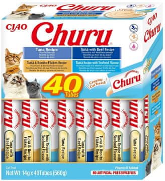 Inaba INABA Churu Raznolika kutija Tuna - Poslastica za mačke - 40 x 14g