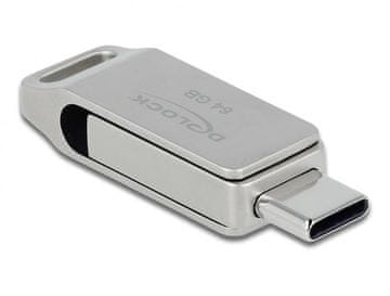 Delock DeLOCK USB-C + Type-A memorijski stick 64 GB, Metalno kućište, 5 Gbps
