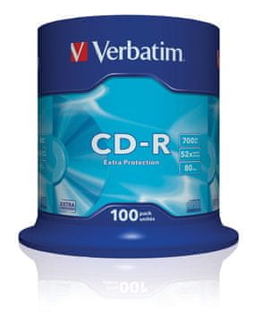 CD VERBATIM CD-R 700MB 52x, 100 komada, površina za ispis
