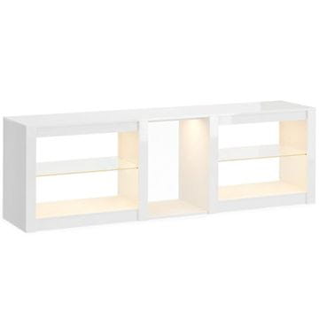 Homestar TV Lowboard s RGB LED osvjetljenjem, podesive staklene police, za televizore do 75 inča, bijeli