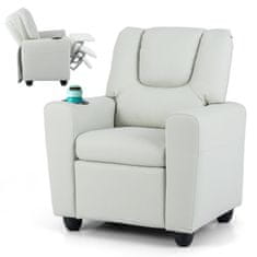 Costway Dječji sofa s podesivim naslonom za leđa siva