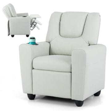 Costway Dječji sofa s podesivim naslonom za leđa siva