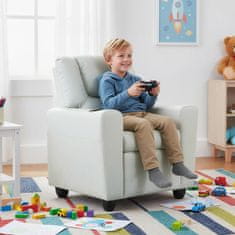Costway Dječji sofa s podesivim naslonom za leđa siva