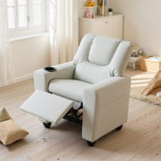 Costway Dječji sofa s podesivim naslonom za leđa siva