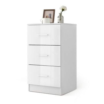 Costway Noćni ormarić s 3 ladice 37,1x34,2x66,5 cm bijeli