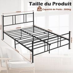 Costway Okvir kreveta na platformi 200x140 cm crni