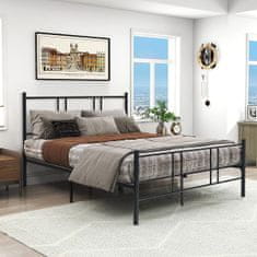 Costway Okvir kreveta na platformi 200x140 cm crni