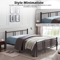 Costway Okvir kreveta na platformi 200x140 cm crni