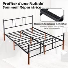 Costway Okvir kreveta na platformi 200x140 cm crni