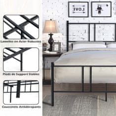 Costway Okvir kreveta na platformi 200x140 cm crni