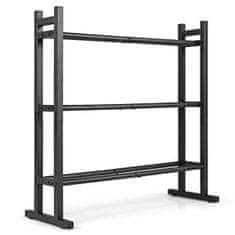 Costway Stalak za bučice s 3 razine, nosivost 240 kg, podesivi stalak za utege, crni