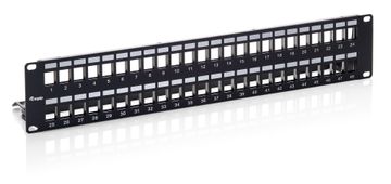 Equip Equip Keystone Patch Panel 48-Port Cat.6, oklopljen, crni