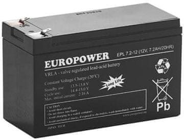 AGM AGM baterija EUROPOWER EPL serija 12V 7.2Ah T1