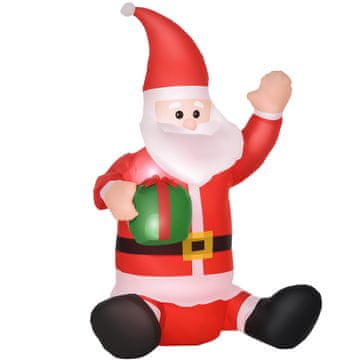Homestar Naduvavajuća božićna dekoracija Djed Mraz 1,2 m, crvena i bijela, s LED svjetlima i puhalom