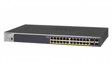 Smart NETGEAR GS728TPP mrežni prekidač, 24x PoE+ 4x SFP, upravljani L2/L3/L4, siv