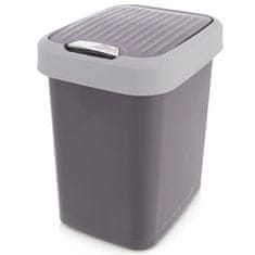 Northix 12L siva plastična kanta za otpad s poklopcem