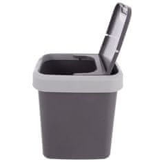 Northix 12L siva plastična kanta za otpad s poklopcem
