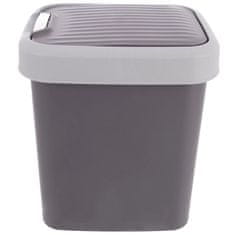 Northix 12L siva plastična kanta za otpad s poklopcem