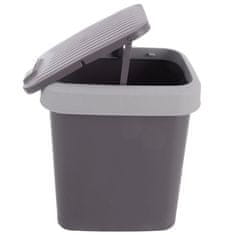 Northix 12L siva plastična kanta za otpad s poklopcem