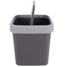 Northix 12L siva plastična kanta za otpad s poklopcem