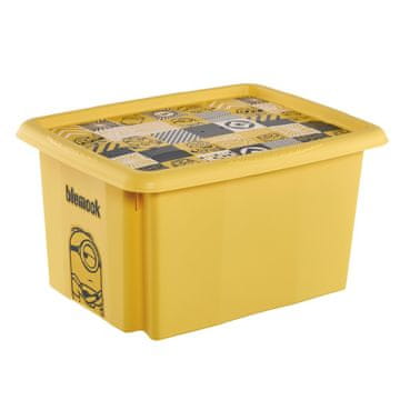 keeeper karolina "minions mosaic" žuta složiva kutija s poklopcem 15 l