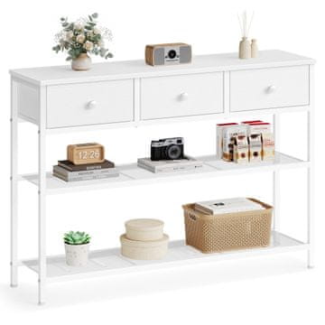 Songmics Konzolni stol 98.8x30x78.7 cm Cloud White Mist White 3 ladice